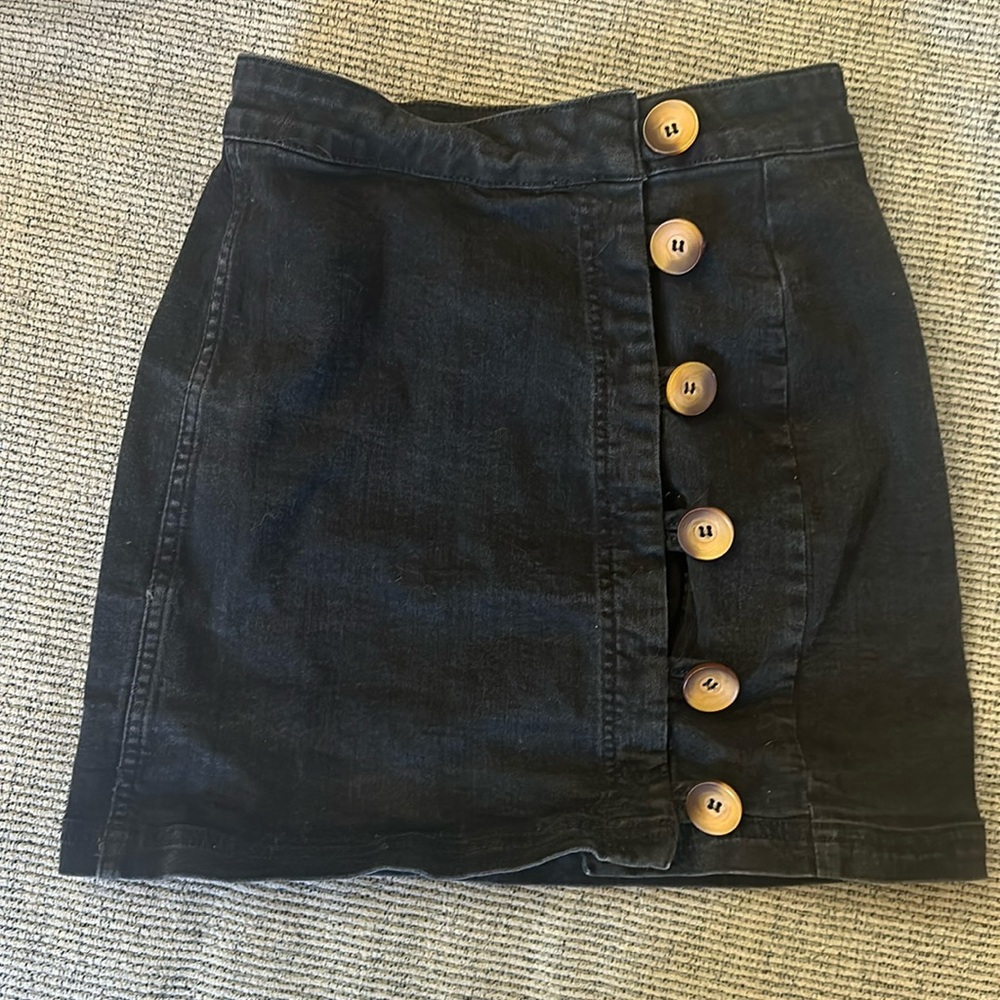 Free People Button Down Mini Skirt